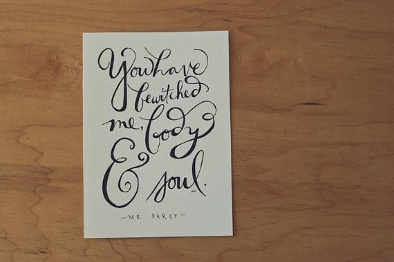 Hey There Design Pride and Prejudice Quote Print