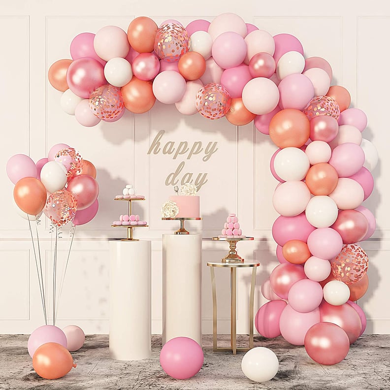 Rose Gold, Coral, and Pink Balloons Garland Arch Kit