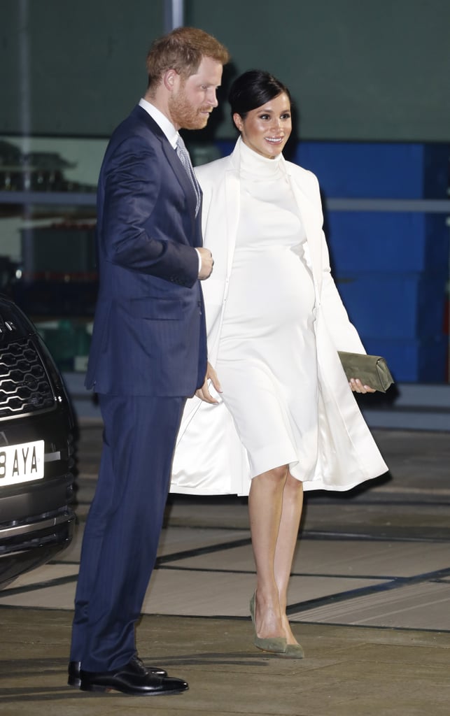 Meghan Markle White Calvin Klein Dress and Coat 2019
