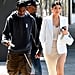 Kylie Jenner Slip Dress and Sneakers With Travis Scott