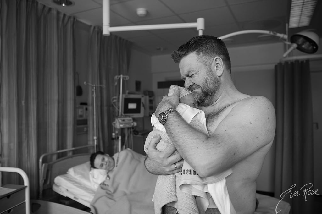 Dad Cries While Baby Is Being Born