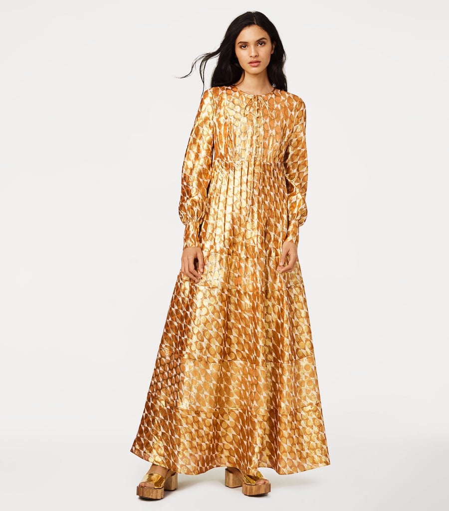 tory burch metallic dress