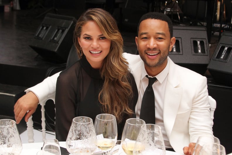 FLORENCE, ITALY - SEPTEMBER 05:  Chrissy Teigen and John Legend attend the White Party Dinner Hosted by Andrea and Veronica Bocelli Celebrating Celebrity Fight Night In Italy Benefitting The Andrea Bocelli Foundation and The Muhammad Ali Parkinson Center 
