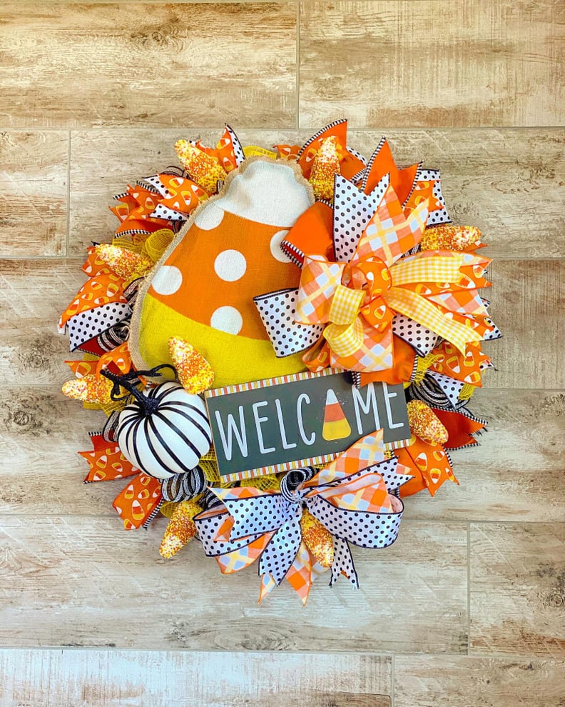 Candy Corn Halloween Wreath