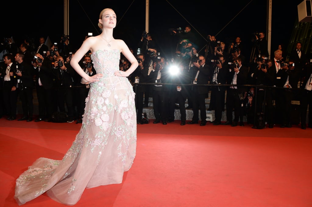 For The Neon Demon's premiere, Elle Fanning selected a gown from Zuhair Murad, embellishing her look with Tiffany & Co. jewels.