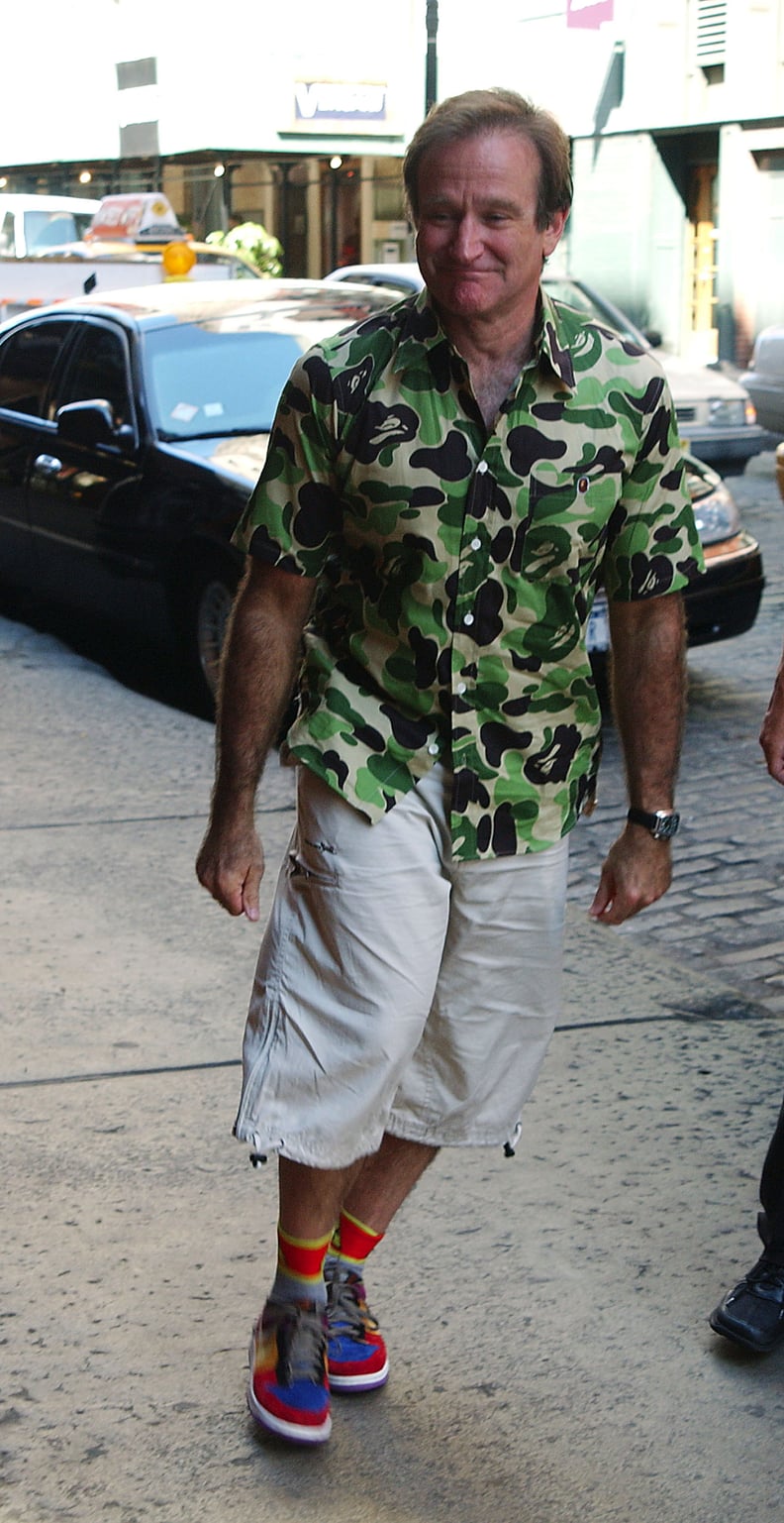 Exhibit A: Robin Williams in a BAPE Button-Up and Nike Dunk High SB's