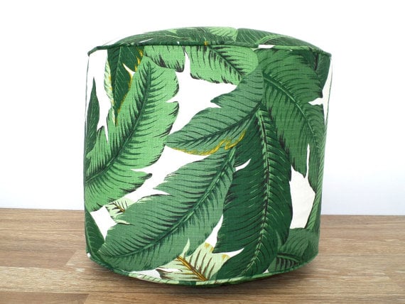 Beverly palm print pouf
