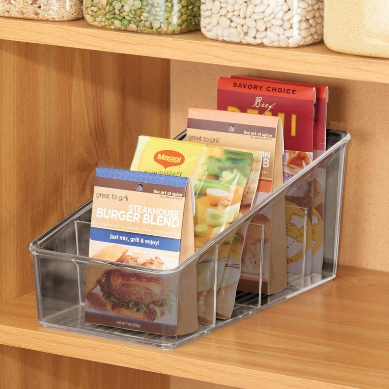 mDesign Plastic Food Packet Organiser Bin Caddy