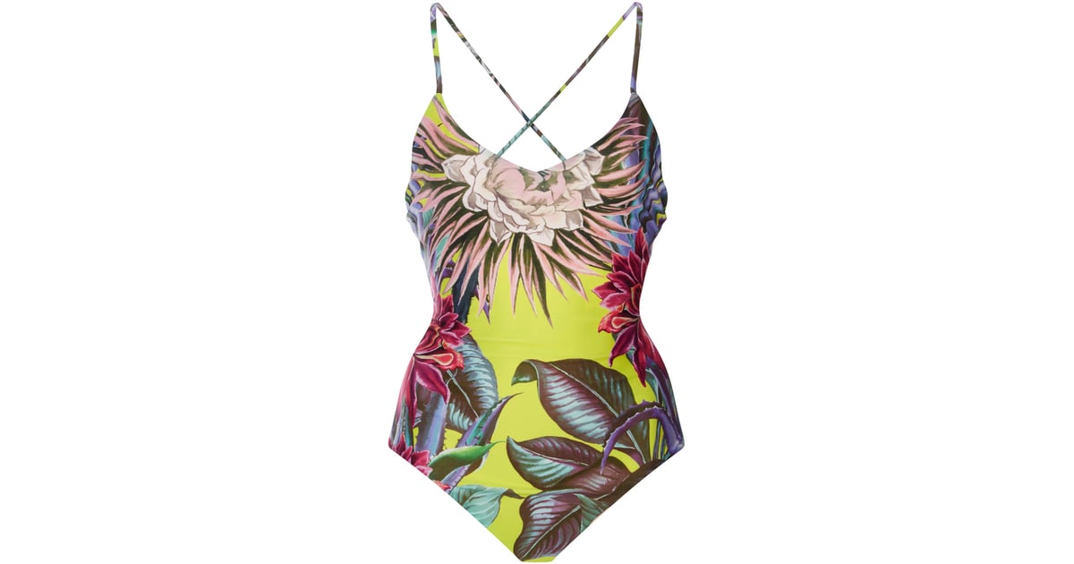 Mara Hoffman Cactus Lace-Up Back One-Piece Swimsuit ($225) | Swimsuits ...