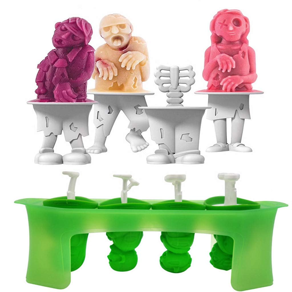 Funny Zombie Popsicle Molds With Sticks — 4 Count