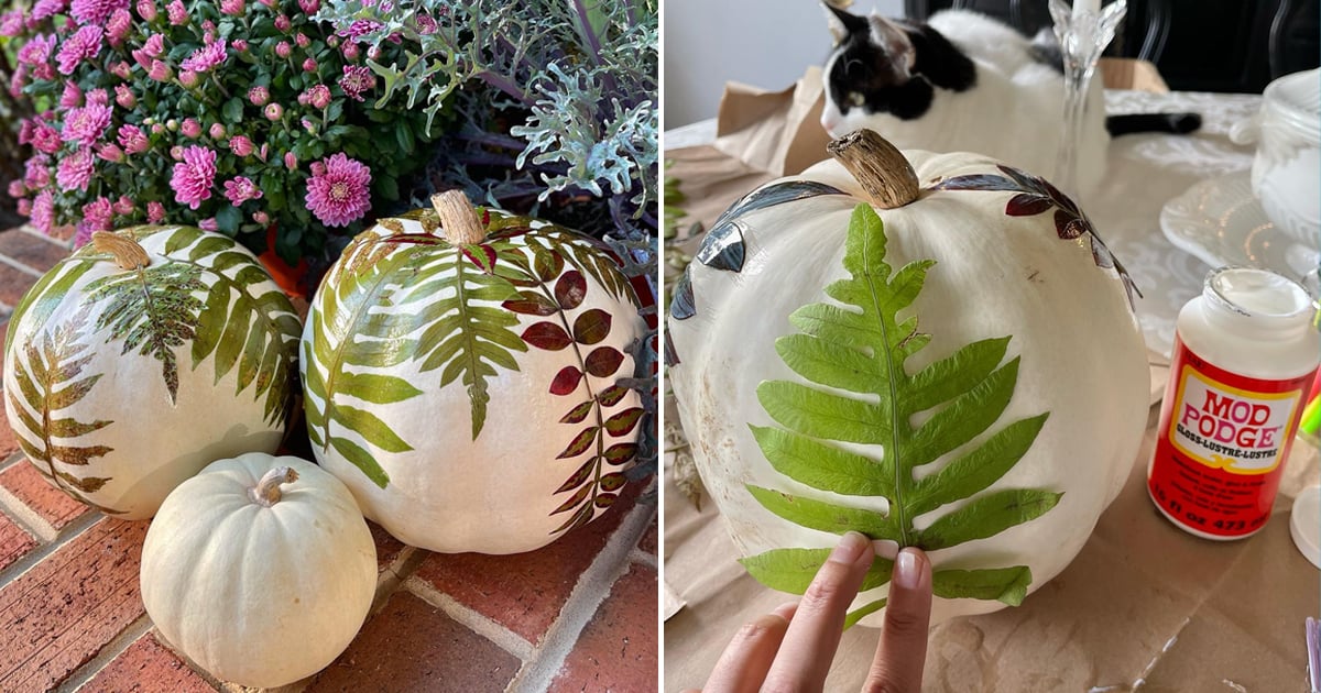 Pressed-Flower Pumpkins Are Halloween's Prettiest Decor Trend