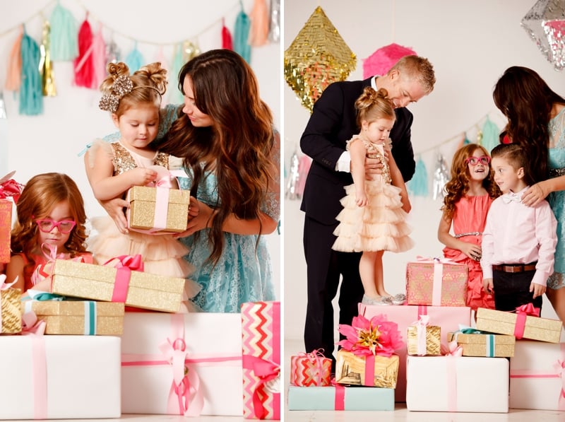 Confetti Glitter Holiday Family Photo Shoot