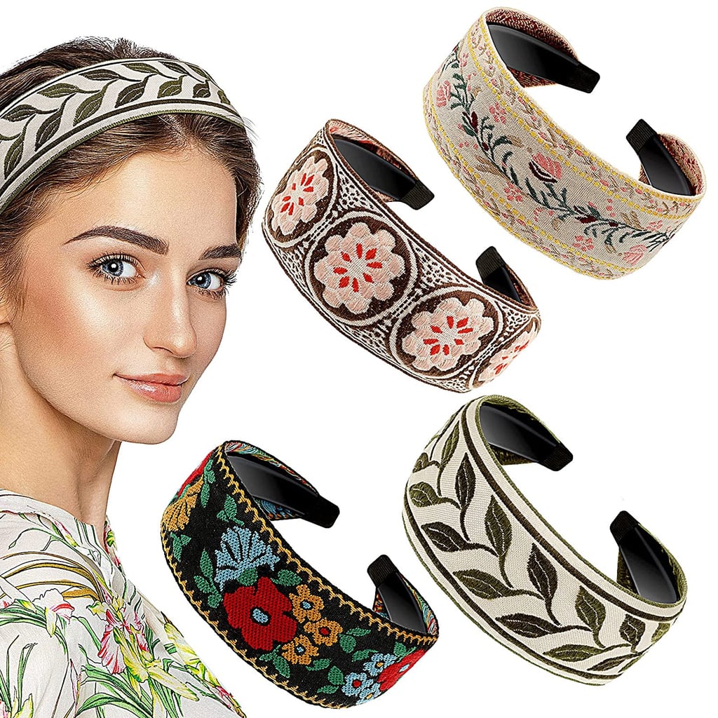 Best Headband For Thick Hair: Boho Embroidery Style Hair Bands