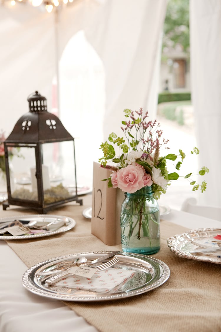 Simple Centerpiece With Place Card