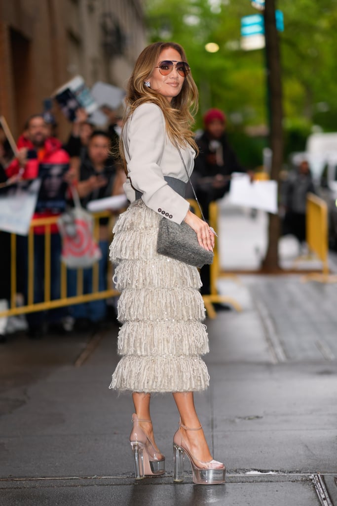 Jennifer Lopez's Transparent Valentino Platform Heels in NYC