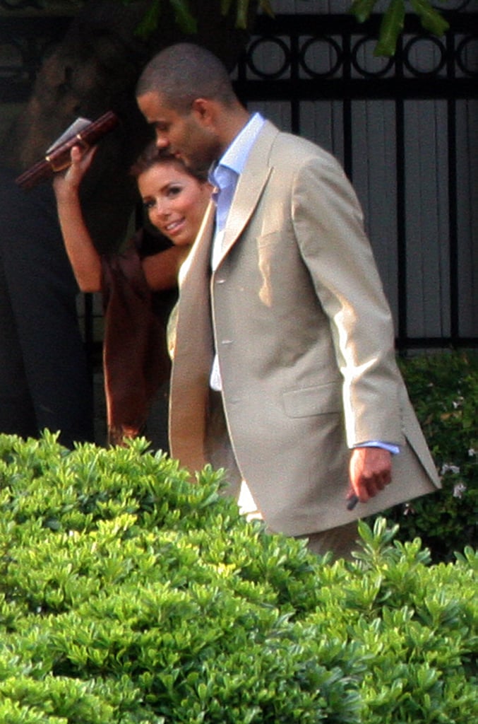 Eva Longoria waved as she and Tony Parker made their way to Marcia