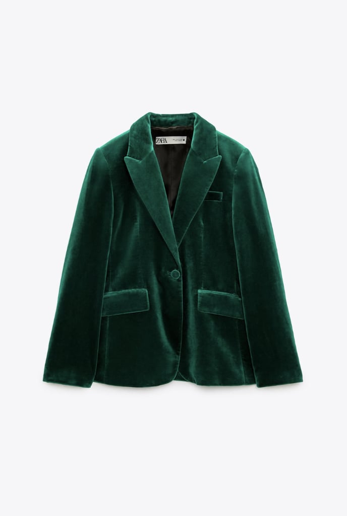 Zara Fitted Velvet Blazer