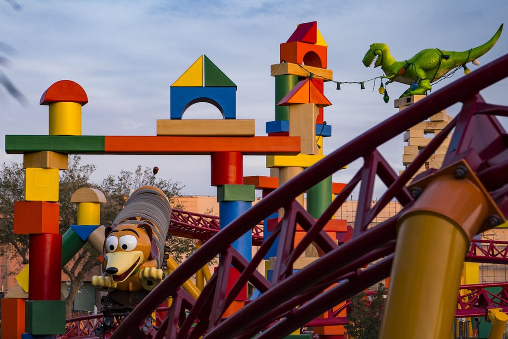 A look at one section of the Slinky Dog Dash ride, featuring Rex.