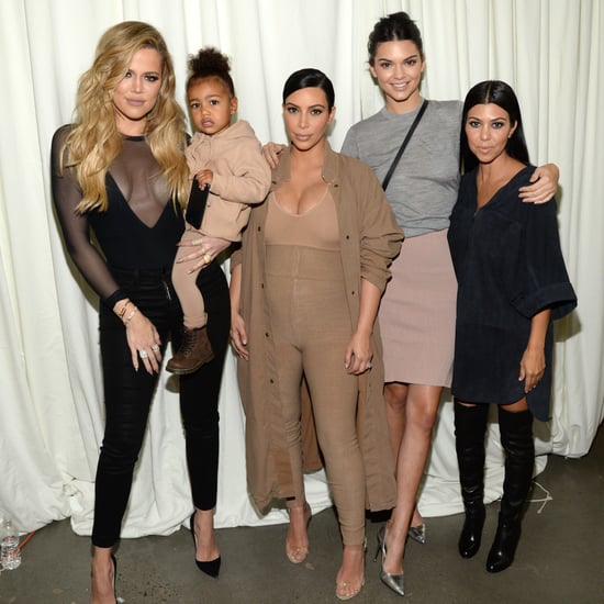 Kim Kardashian and North West at Yeezy Season 2 Fashion Show