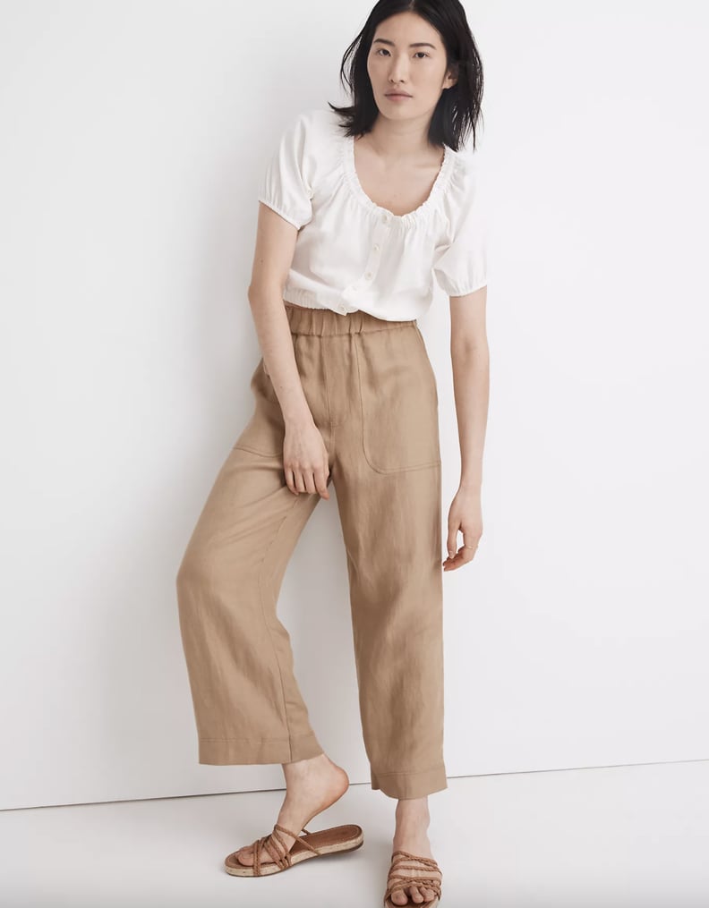 For 24/7 Comfort: Linen-Blend Huston Pull-On Crop Pants