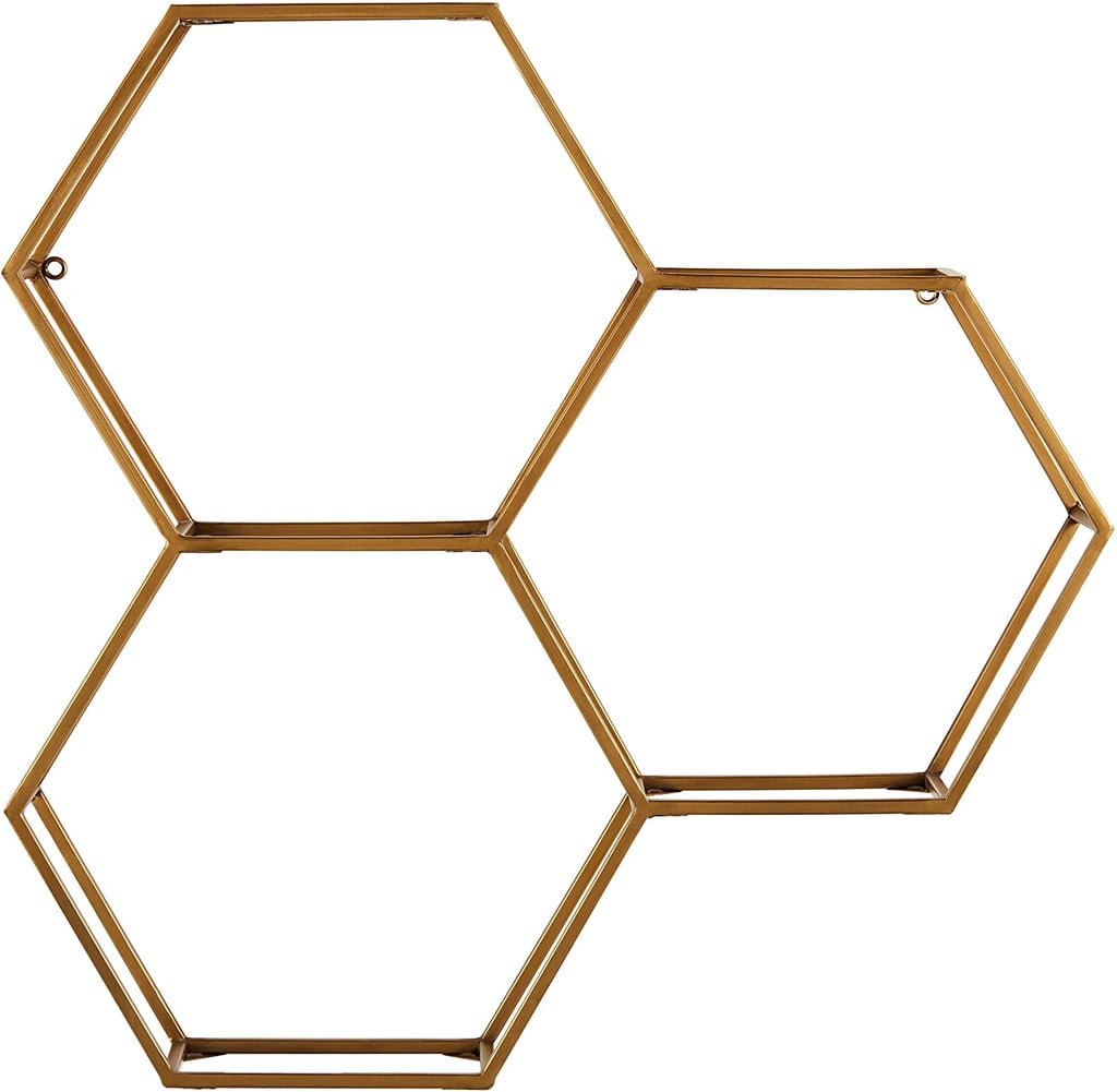 Stylish Storage: Rivet Modern Hexagon Honeycomb Floating Wall Shelf Unit