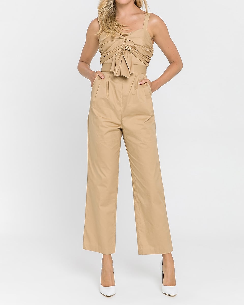 Ruched Detail Wide Leg Jumpsuit