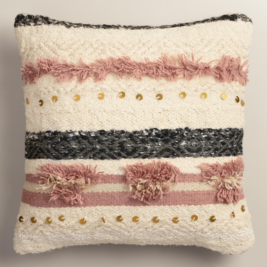 Pink Wedding Blanket Shag Throw Pillow ($60)