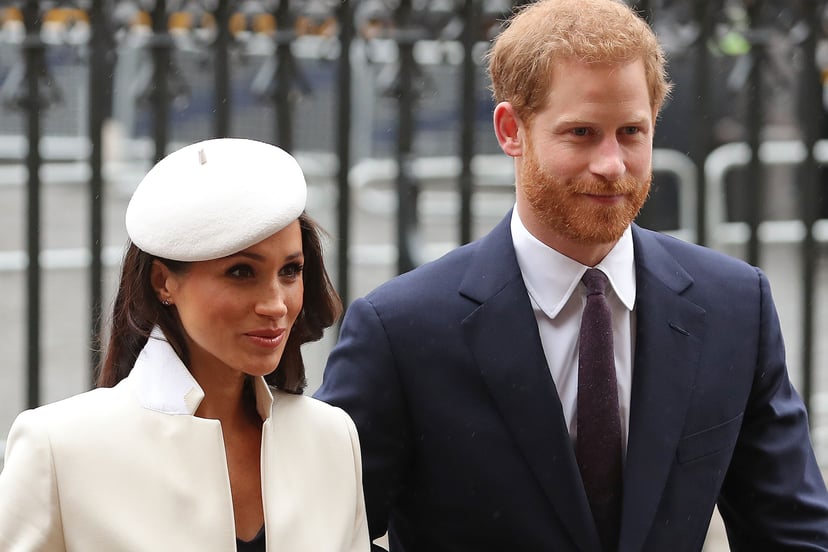 Britain's Prince Harry (R) and his fiancee US actress Meghan Markle attend a Commonwealth Day Service at Westminster Abbey in central London