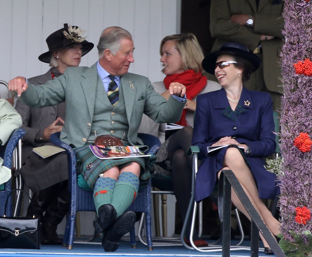 Prince Charles and Princess Anne at the Braemar Highland Games in 2010