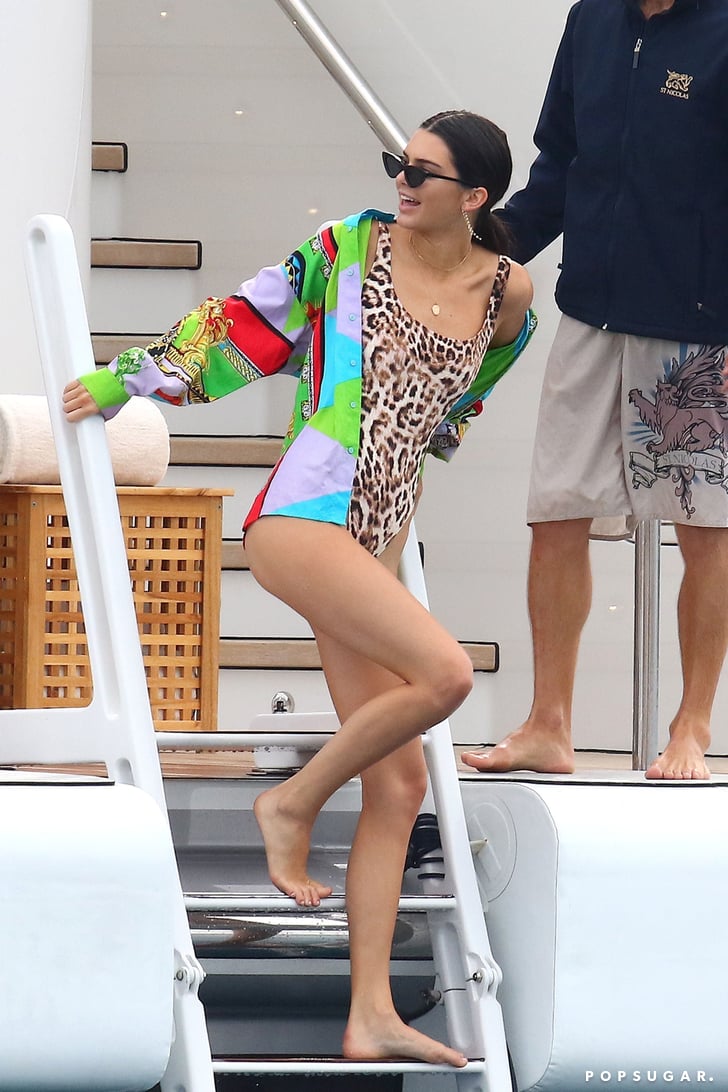 kendall and kylie swim leopard
