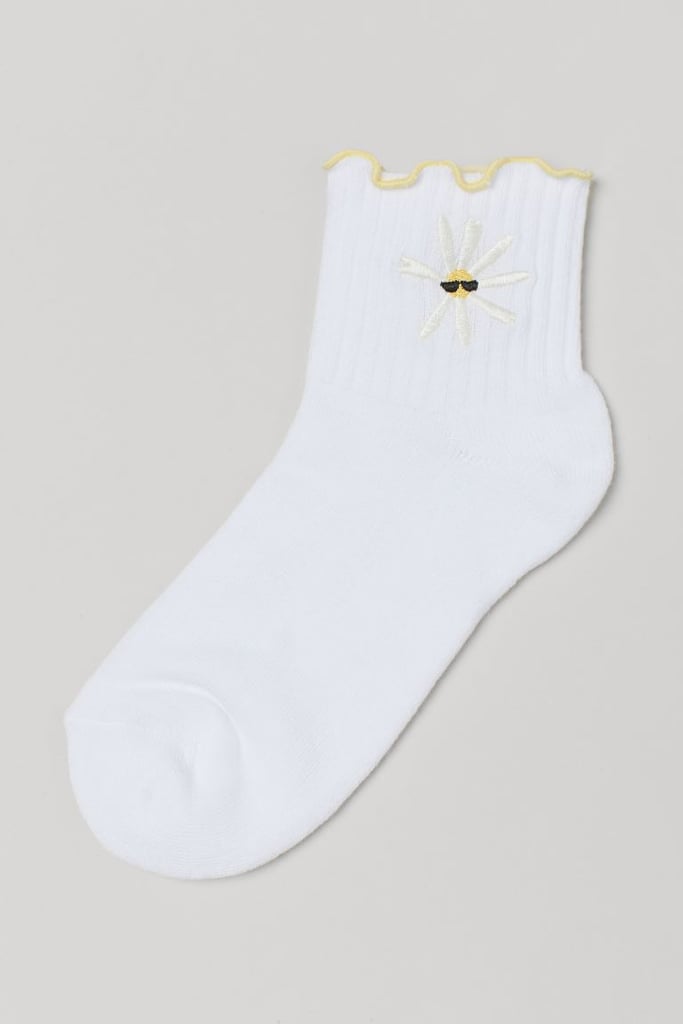 To All the Boys I’ve Loved Before x H&M Embroidered-detail Socks -White