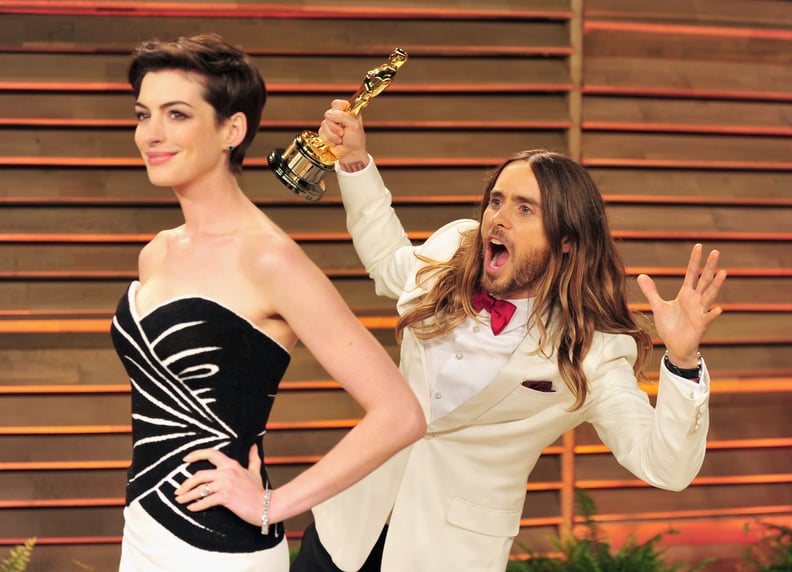 Jared Leto and His Oscar Photobombing Anne Hathaway