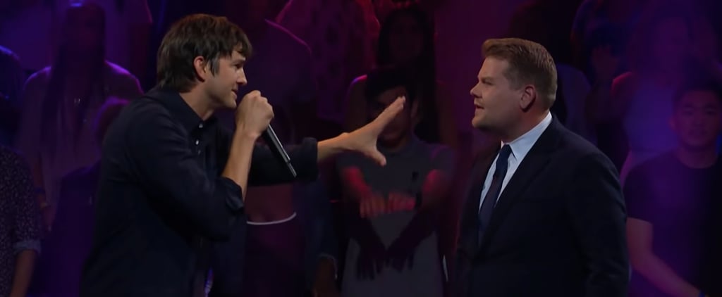 Ashton Kutcher and James Corden Rap Battle Video