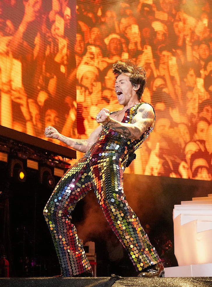 Harry Styles Wears Plunging Gucci Jumpsuit at Coachella POPSUGAR