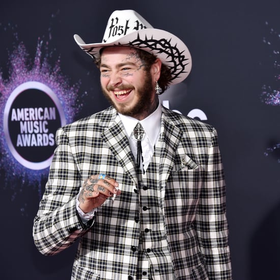Post Malone's Checkered Black and White Suit at the AMAs