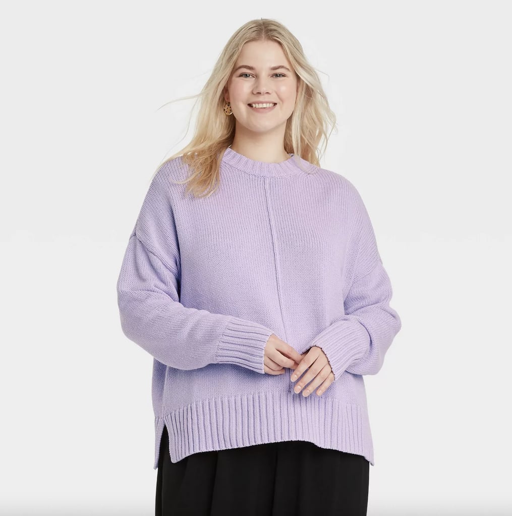 For a Pop of Lavender: A New Day Crewneck Pullover Sweater