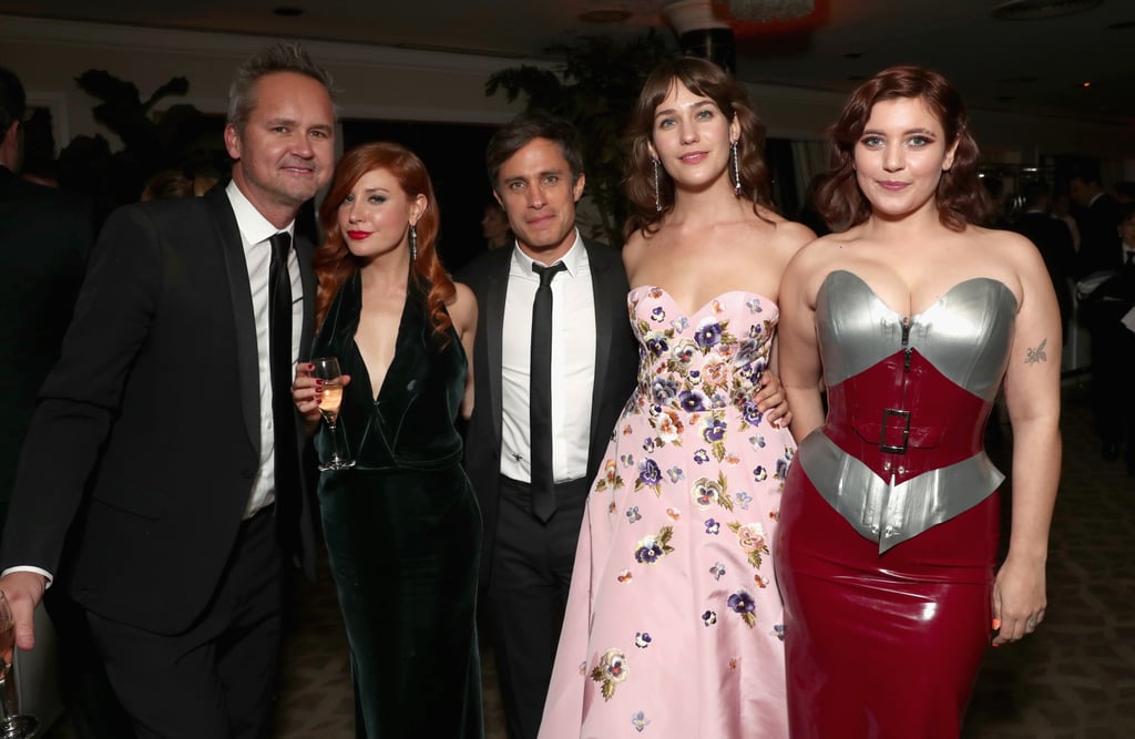 Gael García Bernal Posing With Writer Lila Feinberg and Costars Lola Kirke and Hannah Dunne