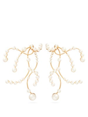 Peter Pilotto Faux-Pearl Embellished Branch Earrings