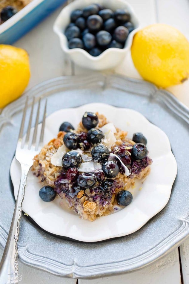 Blueberry Lemon Coconut Baked Oatmeal