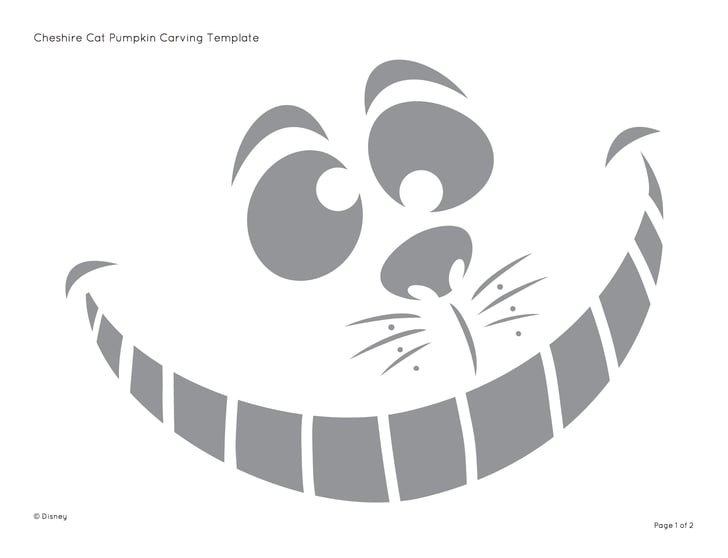 Cheshire Cat Pumpkin Stencil