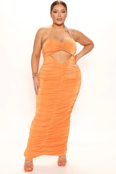Shop Simone Biles's Orange Cutout Dress