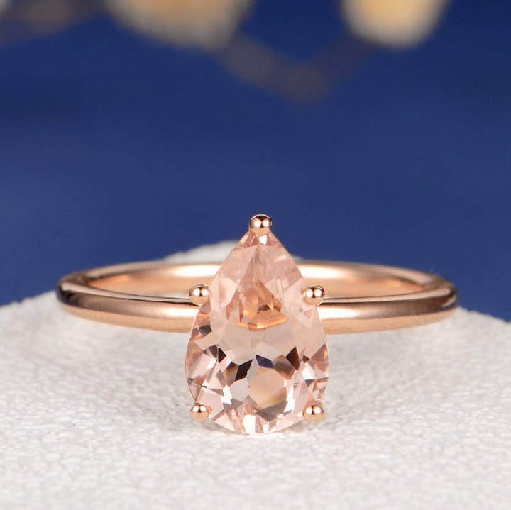 Pear Shaped Morganite Engagement Ring