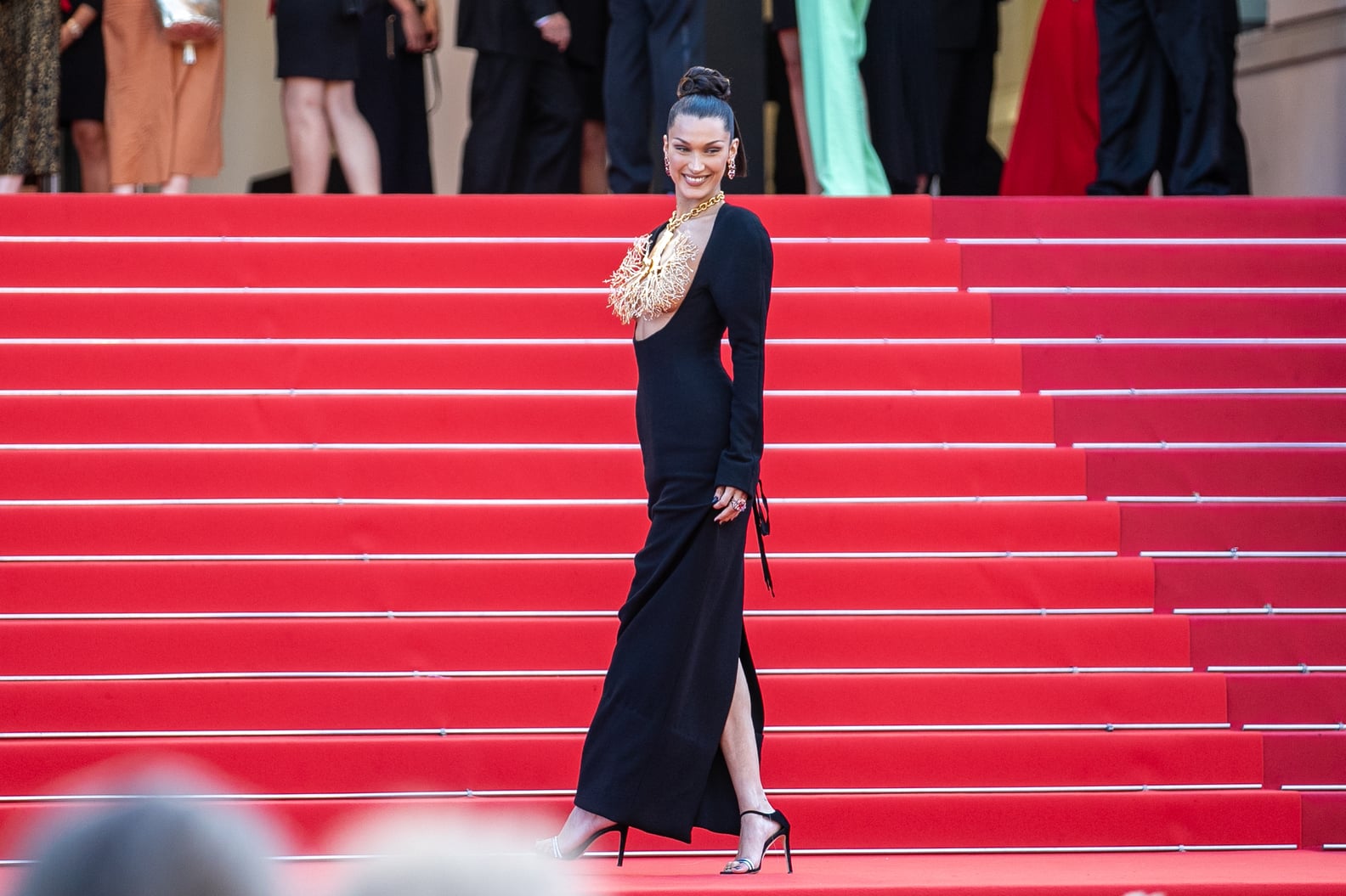 Bella Hadid Wears Sexy Schiaparelli Outfit at Cannes | POPSUGAR Fashion