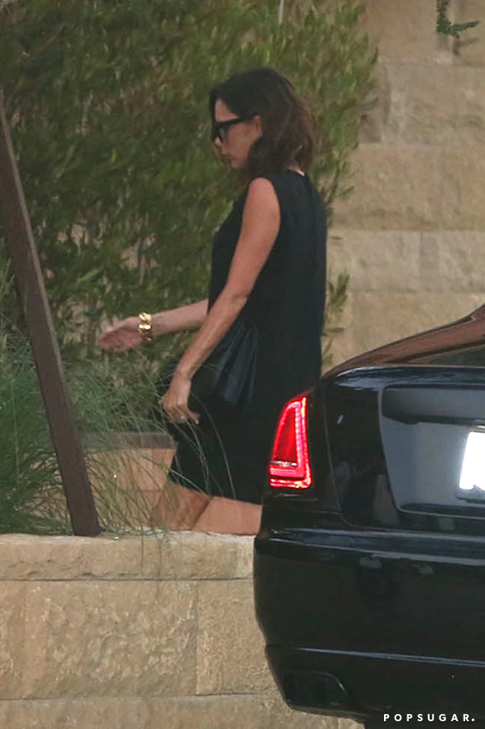 Victoria Beckham Black Dress in Malibu July 2016
