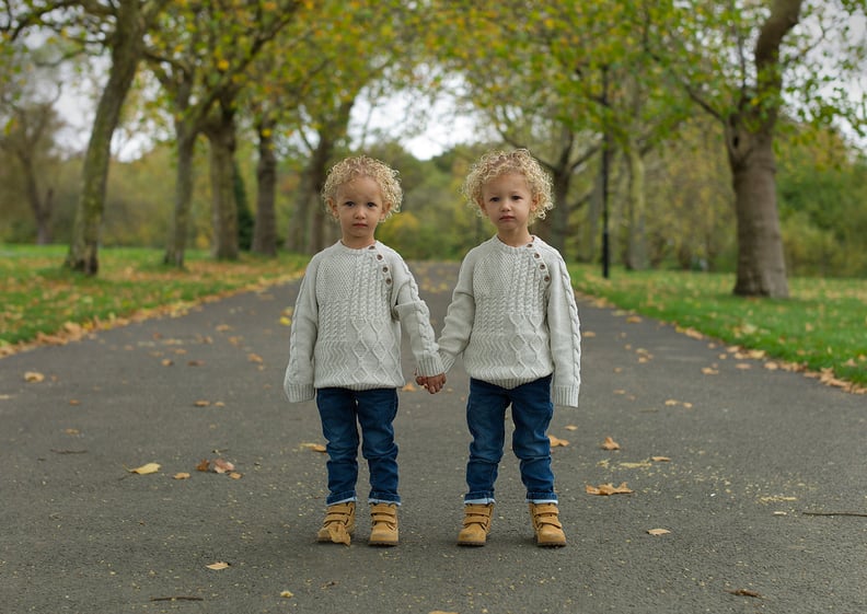 Mickey and Reggie, 2 years old, Mickey older by 2 minutes