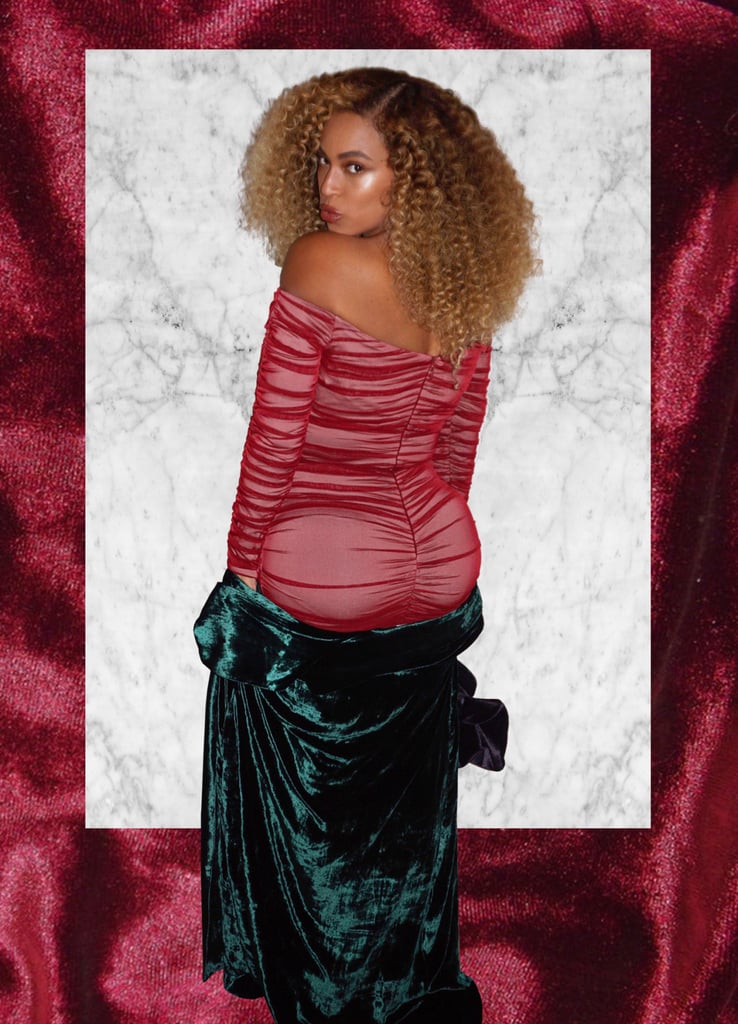 Wearing a ruched red dress from House of CB in 2017.