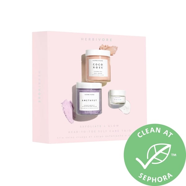 Herbivore Exfoliate + Glow Head to Toe Self Care Trio