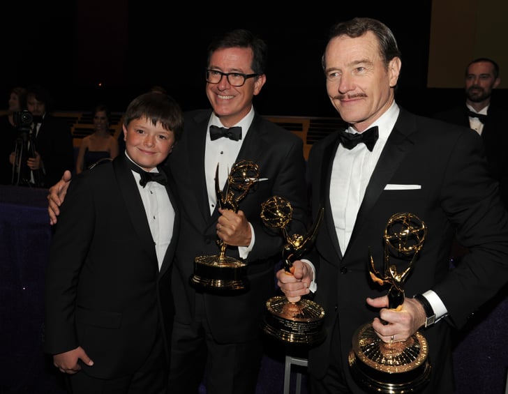 Stephen Colbert and his son partied with Bryan Cranston at the Celebrities at Emmy Awards