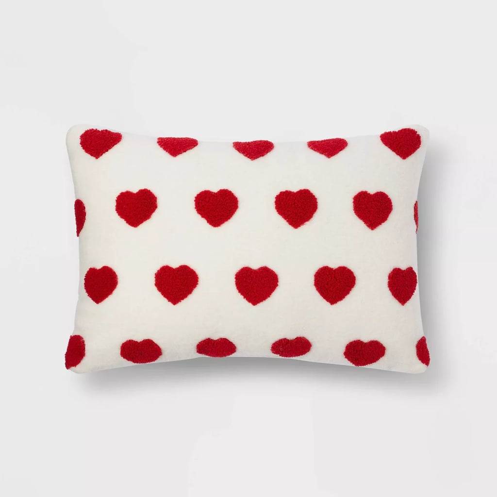 Lumbar Sherpa Valentine's Day Hearts Pillow