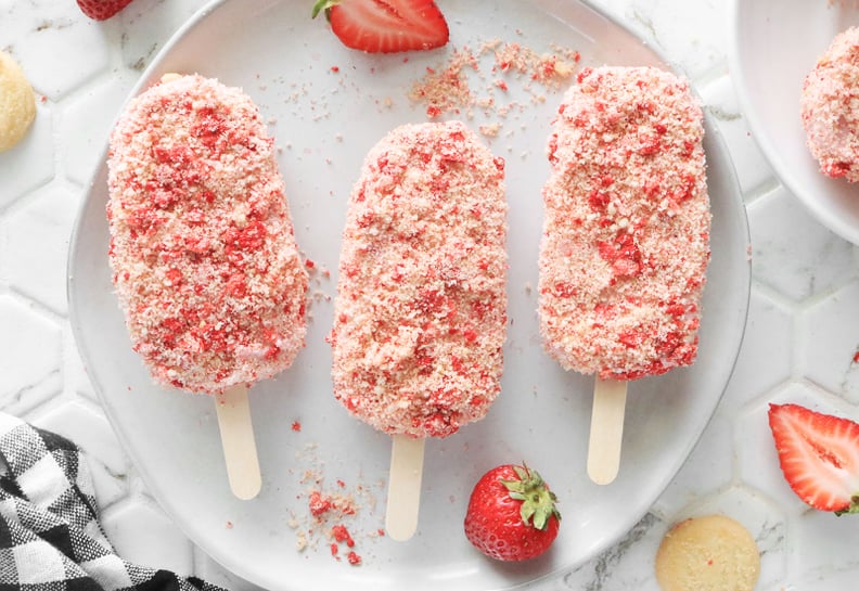 Re-freeze strawberry shortcake bars